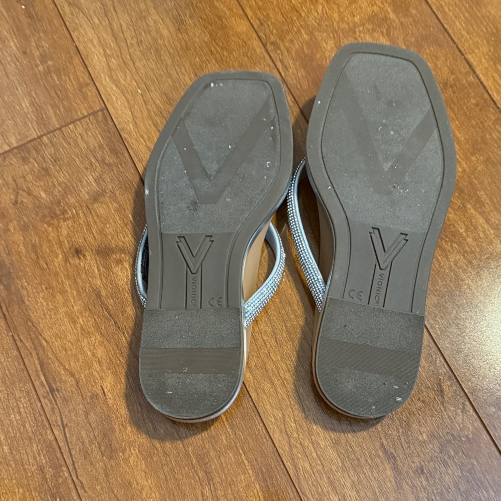 Vionic Silver Rhinestone Thong Sandals - Picture 6 of 7